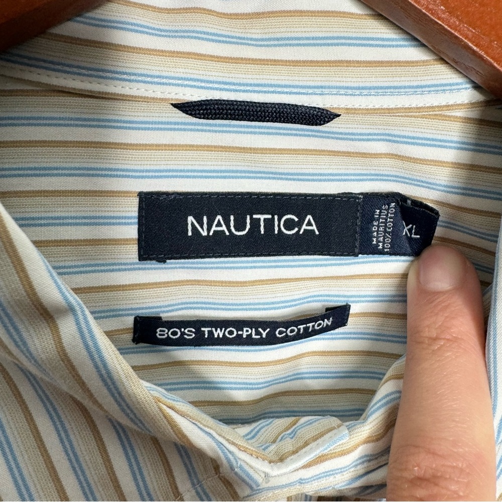 Nautica 80s Two-Ply Cotton Button Down Shirt Size XL - Picture 3 of 5